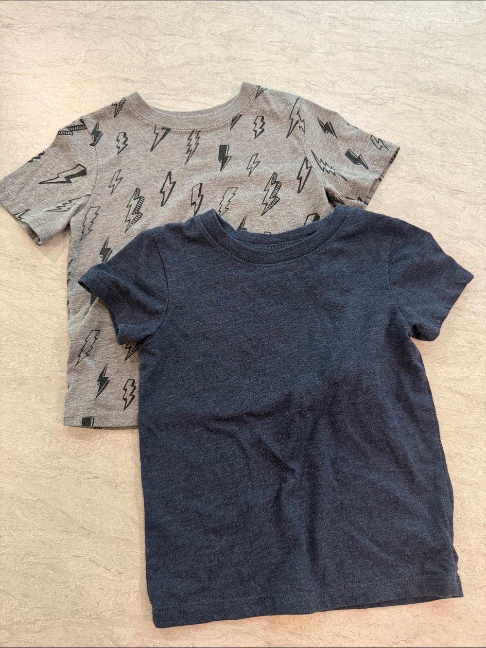 Cat & Jack Navy and Gray Lightning Bolt Short-Sleeve Tee Set